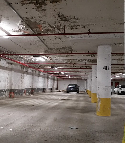 Parking garage restoration project in Toronto